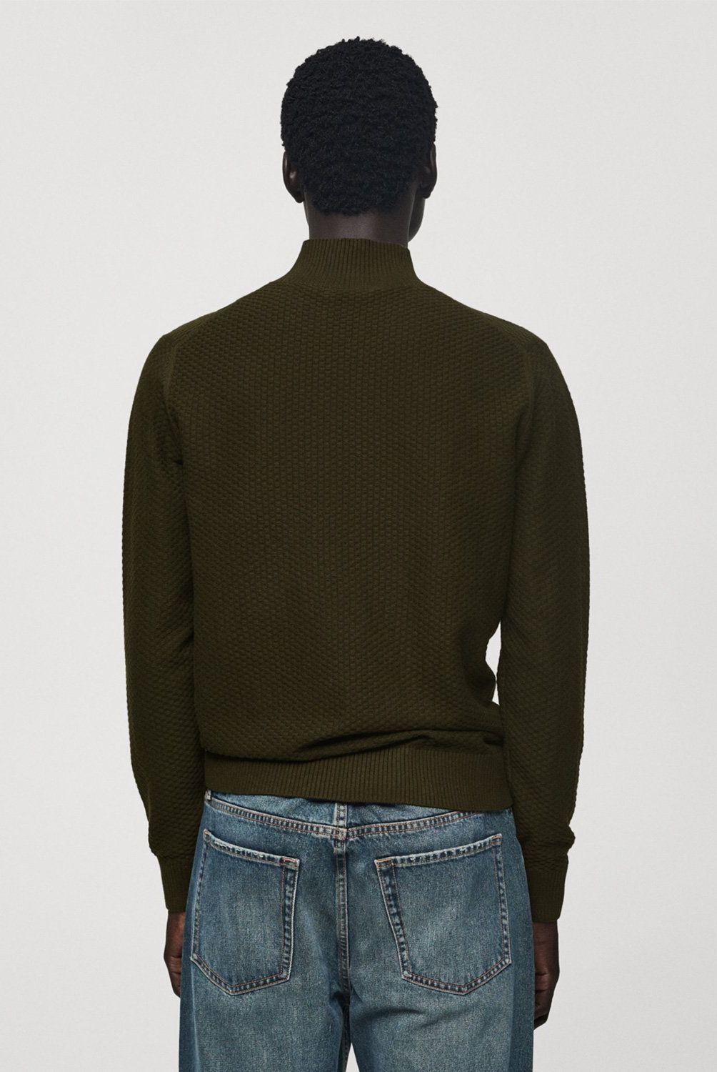 MANGO MAN - Sweater Algodón Estructura Cuello Perkins Hombre Mango Man