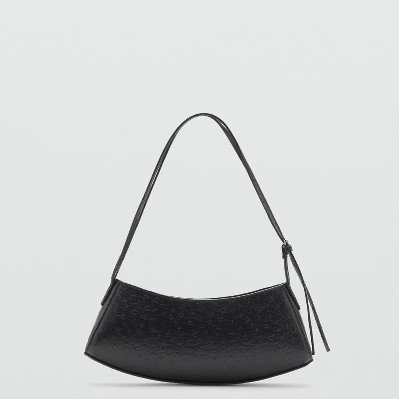 MANGO - Bolso Ovalado Textura Mujer Mango