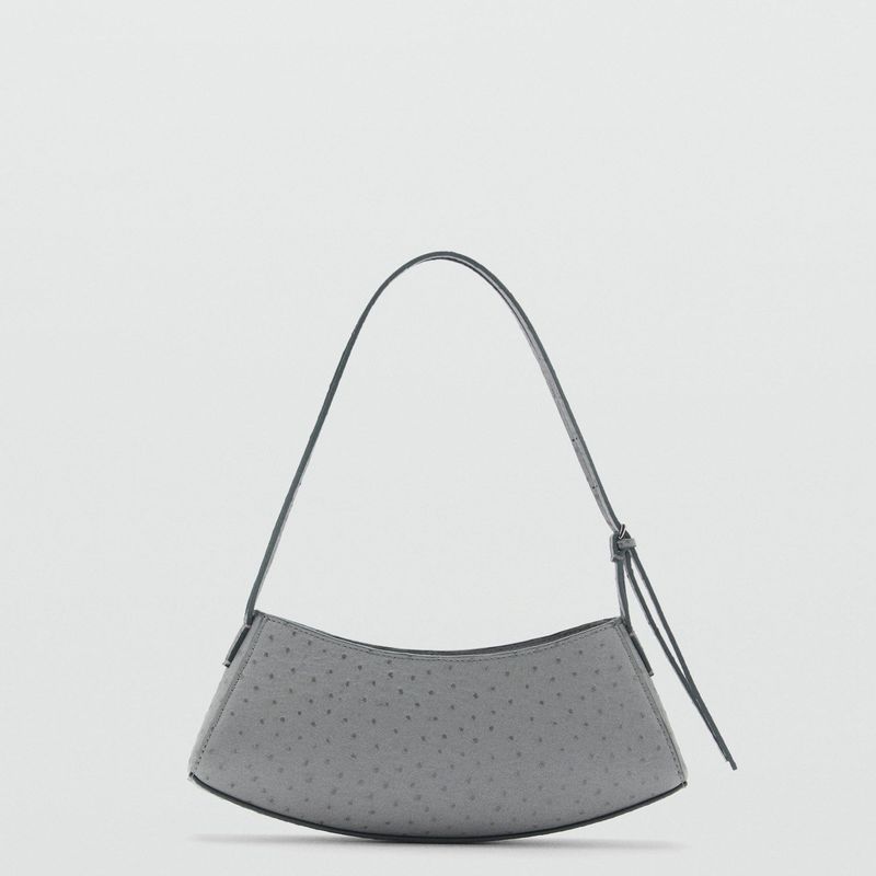 MANGO - Bolso Ovalado Textura Mujer Mango