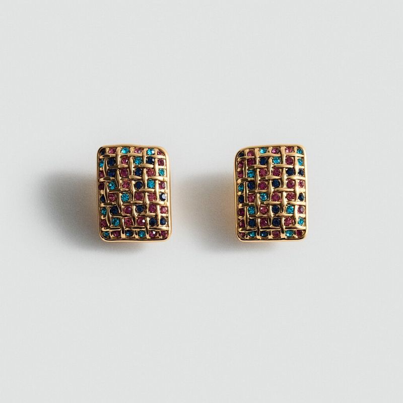 MANGO - Aros Cristales Facetados Mujer Mango