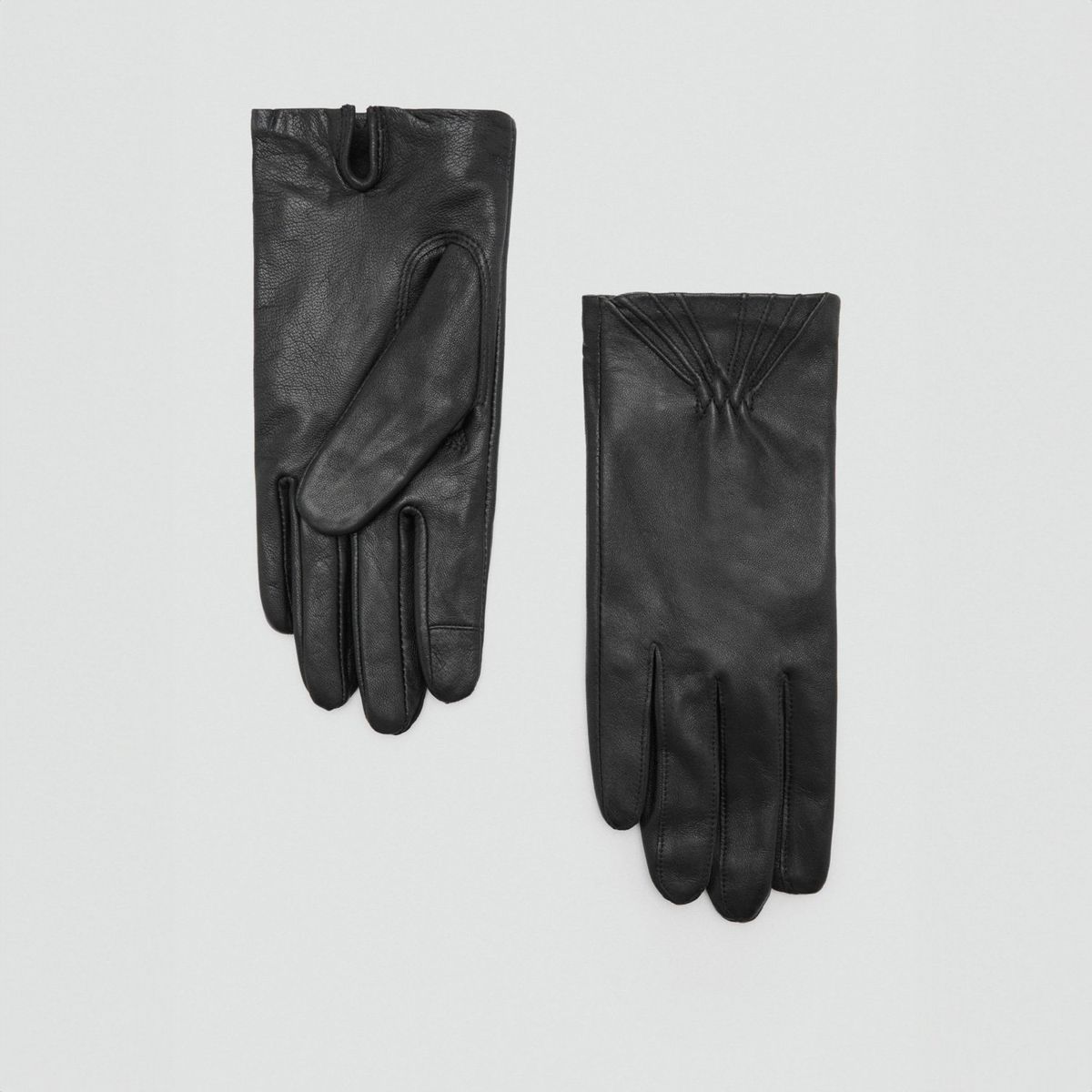 MANGO - Guantes Piel Detalle Fruncido Mujer Mango