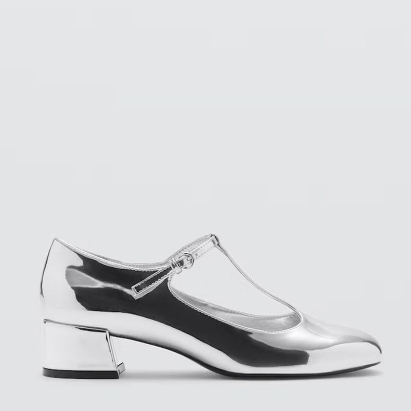 MANGO - Zapato Casual Mujer Plateado Mango