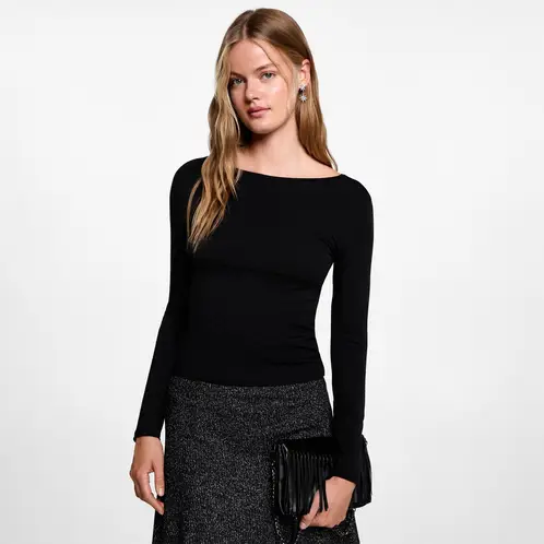 MANGO TEEN - Polera Manga Larga Abertura Espalda Mujer
