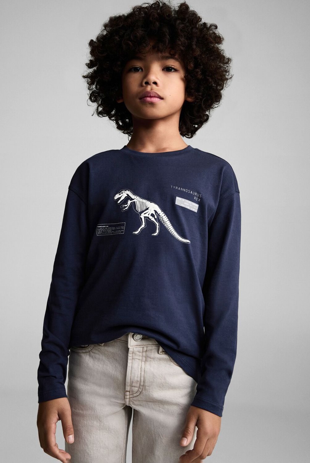 MANGO KIDS - Polera Estampado Dinosaurio Niño Mango Kids