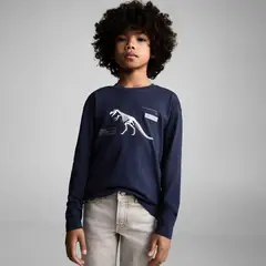 MANGO KIDS - Polera Estampado Dinosaurio Niño