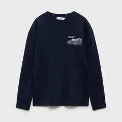 MANGO KIDS - Polera Manga Larga Estampada Niño