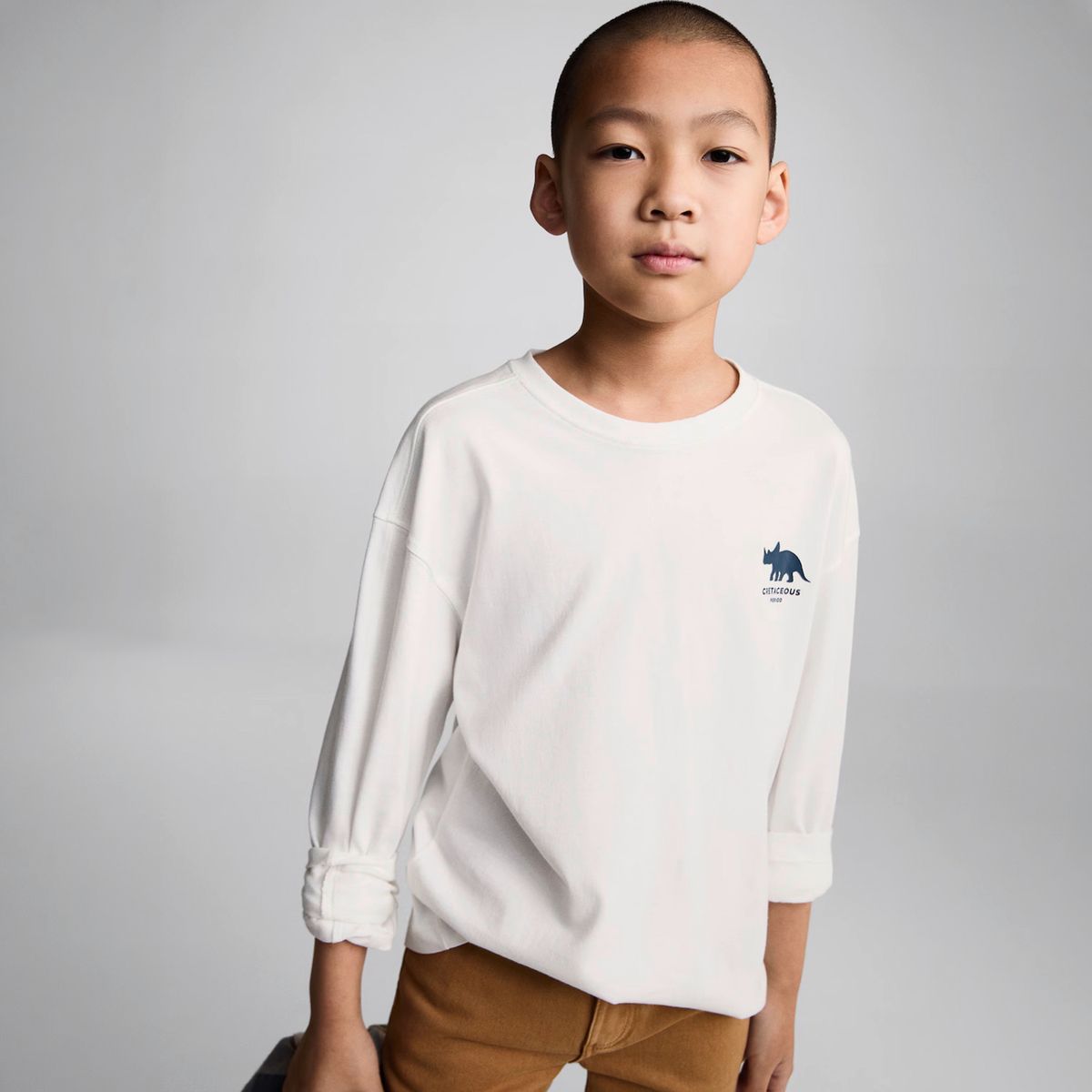 MANGO KIDS - Polera Manga Larga Estampada Niño Mango Kids