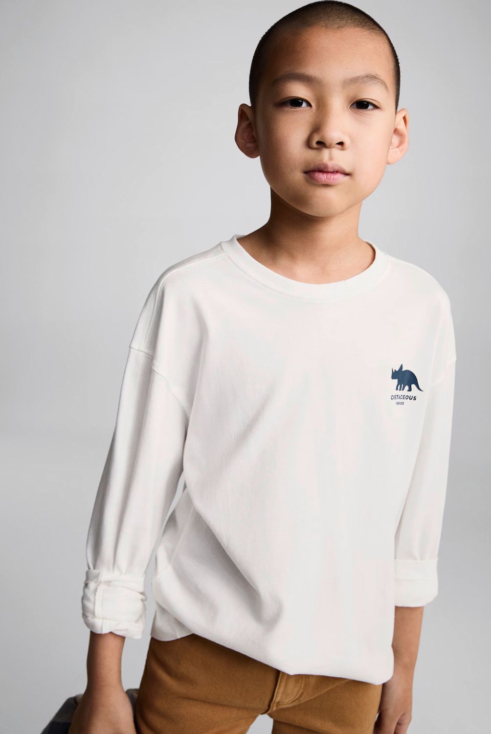 MANGO KIDS - Polera Manga Larga Estampada Niño Mango Kids