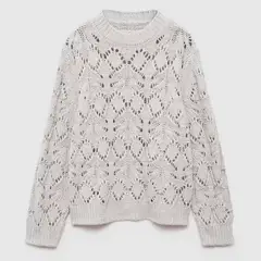 MANGO KIDS - Sweater Punto Calado Lúrex Niña