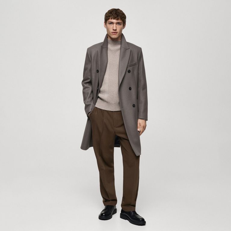 MANGO MAN Pantalón Regular Fit Fluido Pinzas Hombre Mango Man