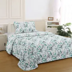 ILLUSIONS - Quilt Bruselas Verde 1.5 Plaza