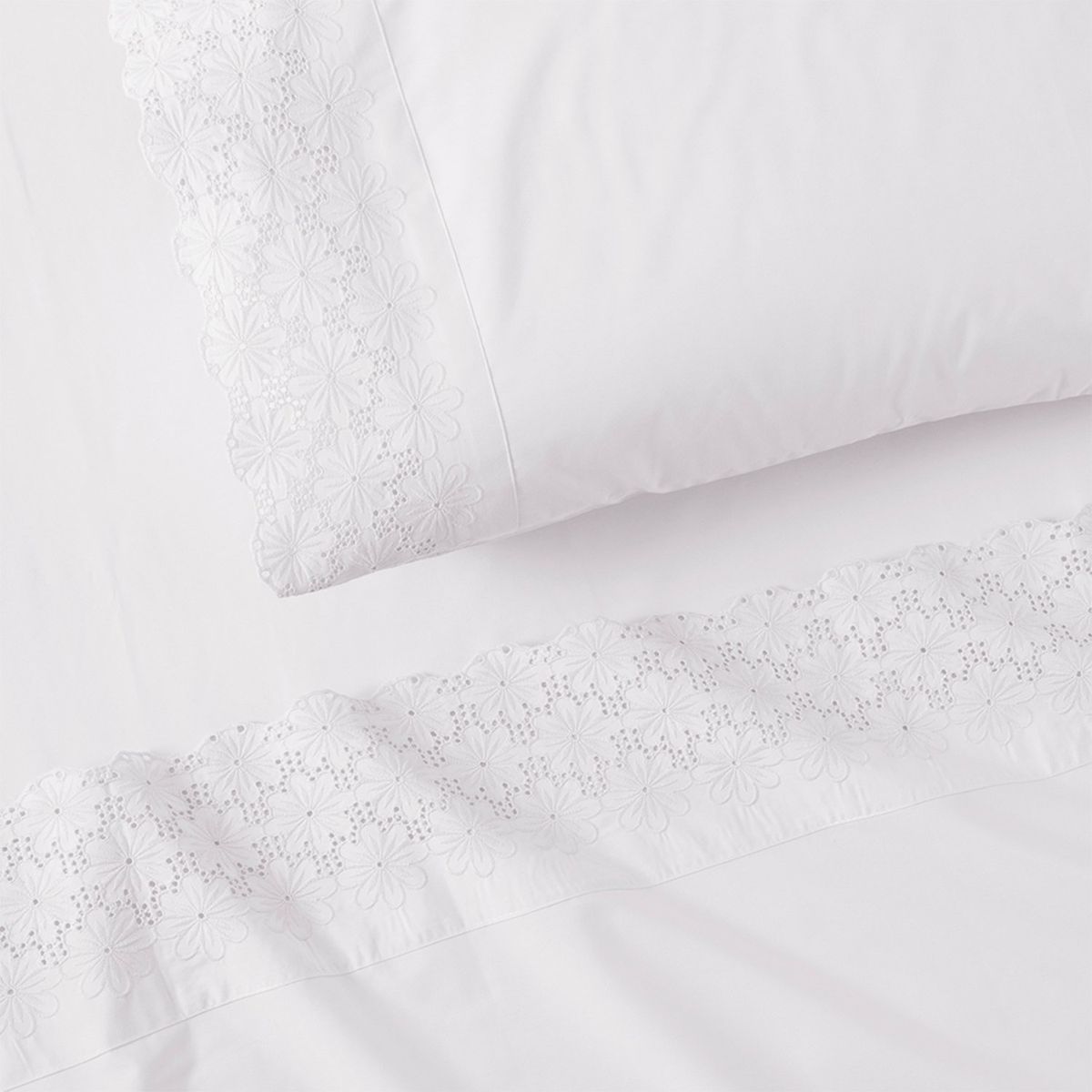 MASHINI - Juego De Sábanas 100% Algodón 200 Hilos 2 Plazas Bordado Mashini