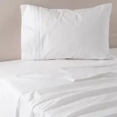 MASHINI - Juego De Sábanas Polialgodón 200 Hilos 1.5 Plazas Bordado