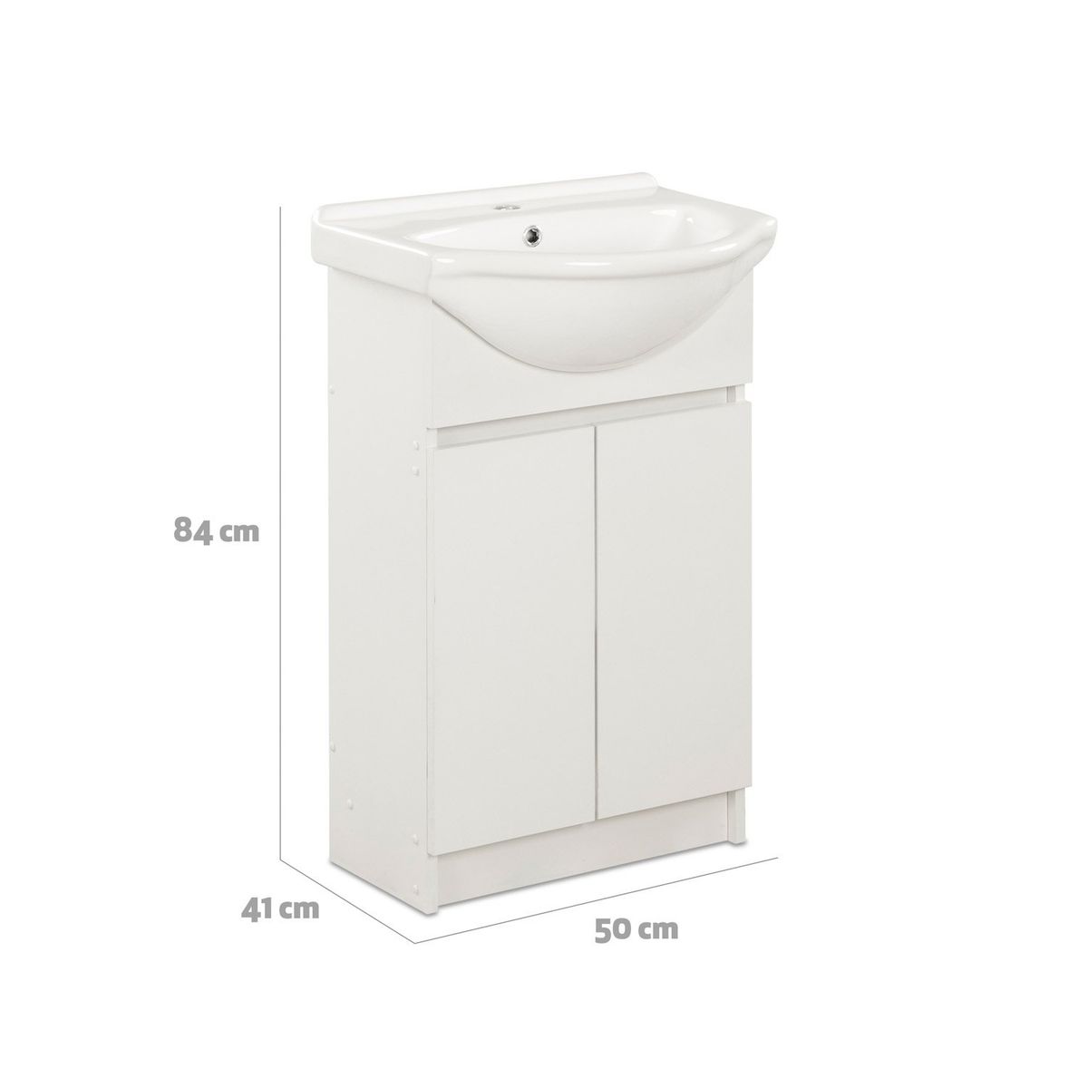 CIC - Mueble De Baño 50 Cannes 2 Puertas 1 Rep Blanco Cic