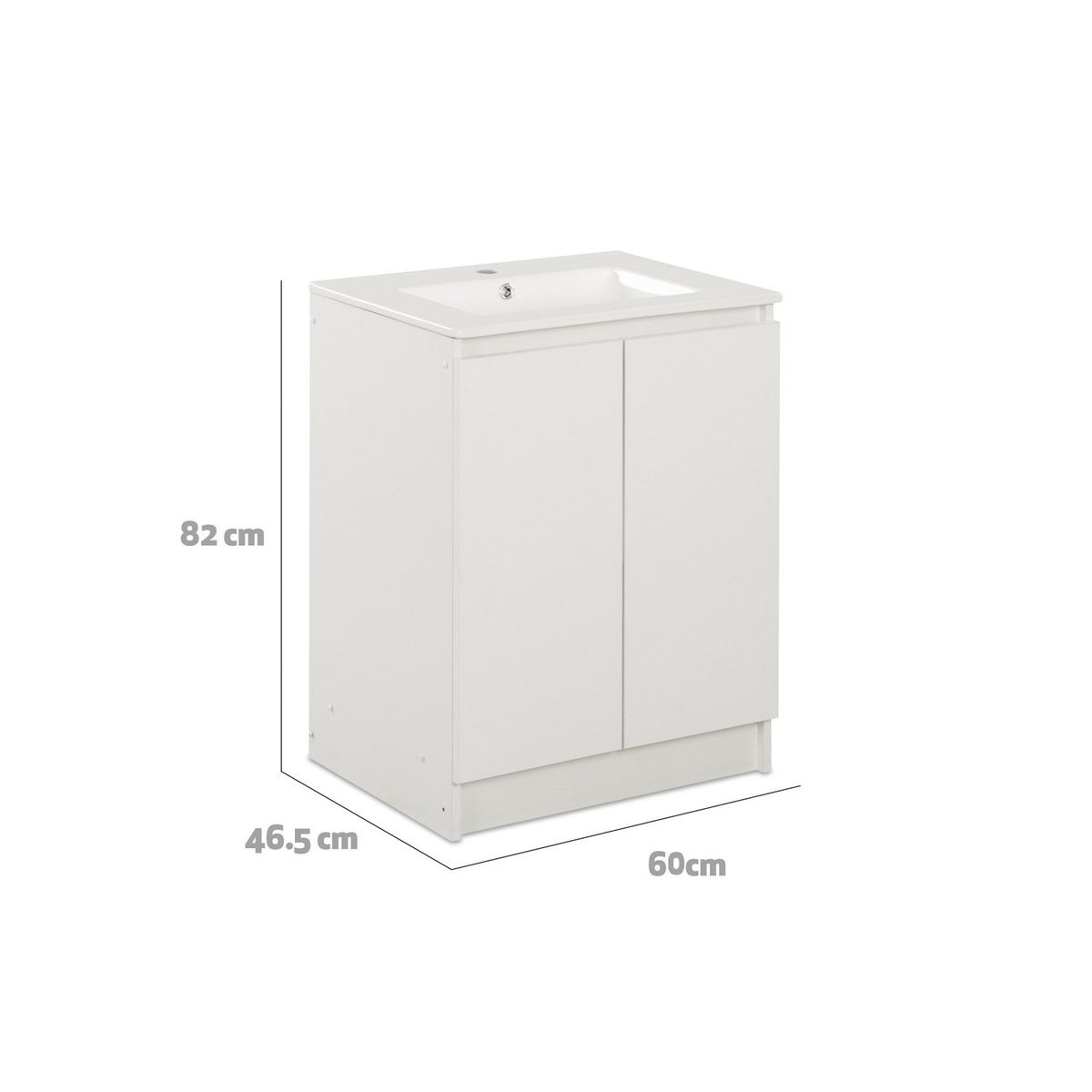 CIC - Mueble De Baño 60 Lisboa 2 Puertas Blanco Cic