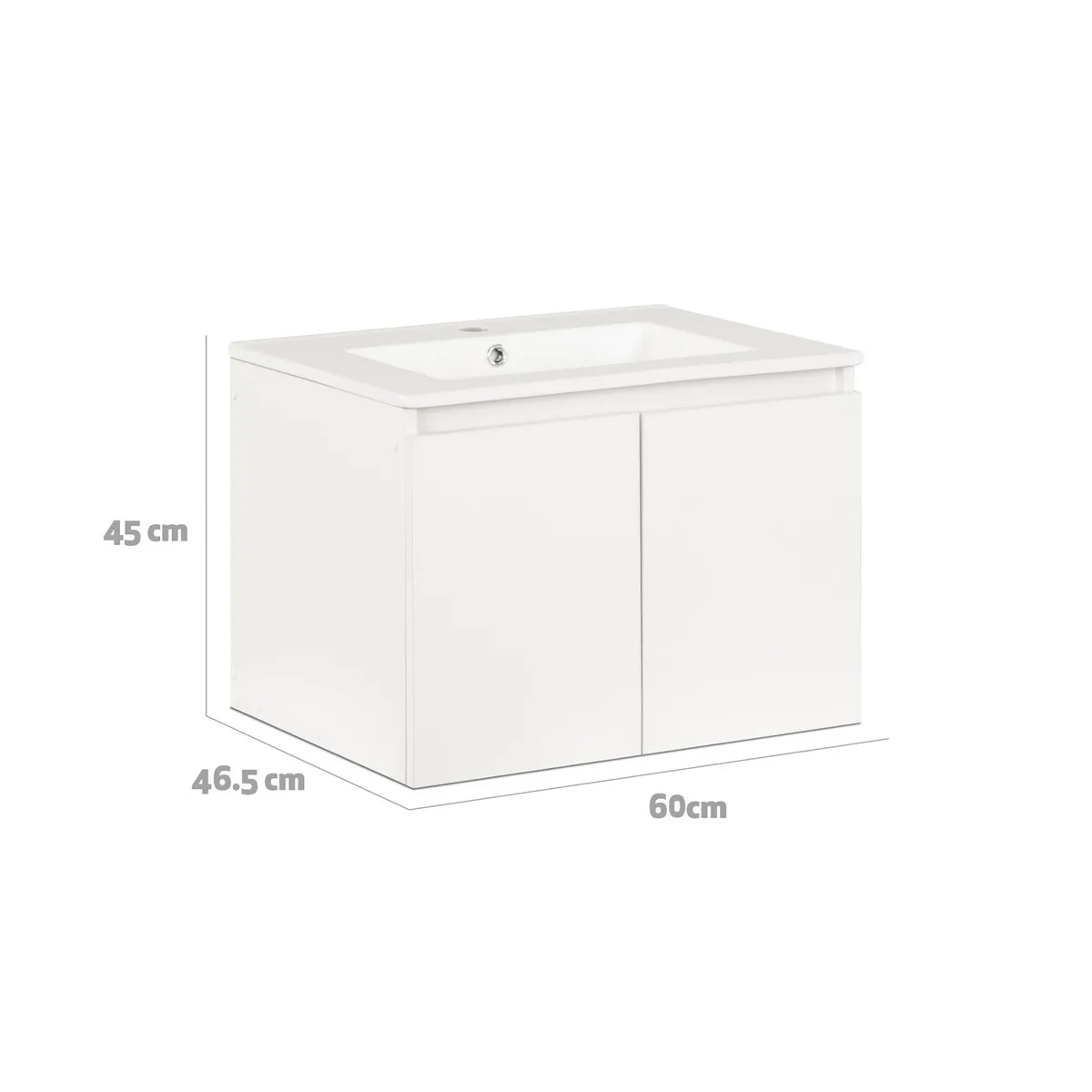 CIC - Mueble De Baño 60 Mónaco Aéreo 2 Puertas Blanco Cic