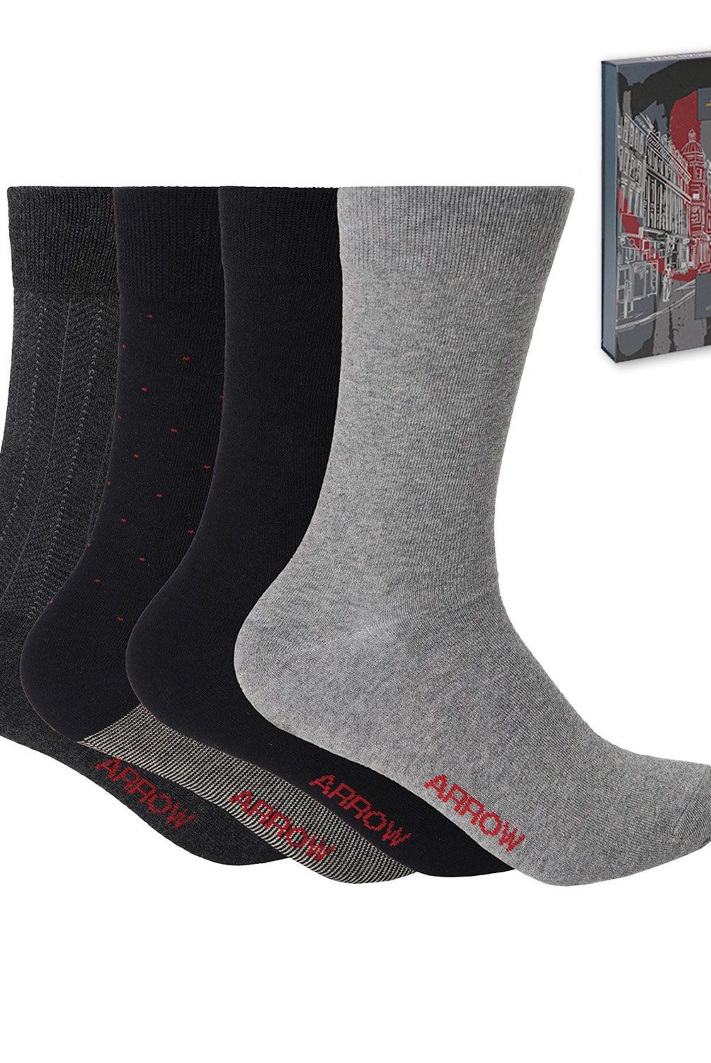 ARROW - Pack De 4 Calcetines De Vestir Algodón Hombre Arrow