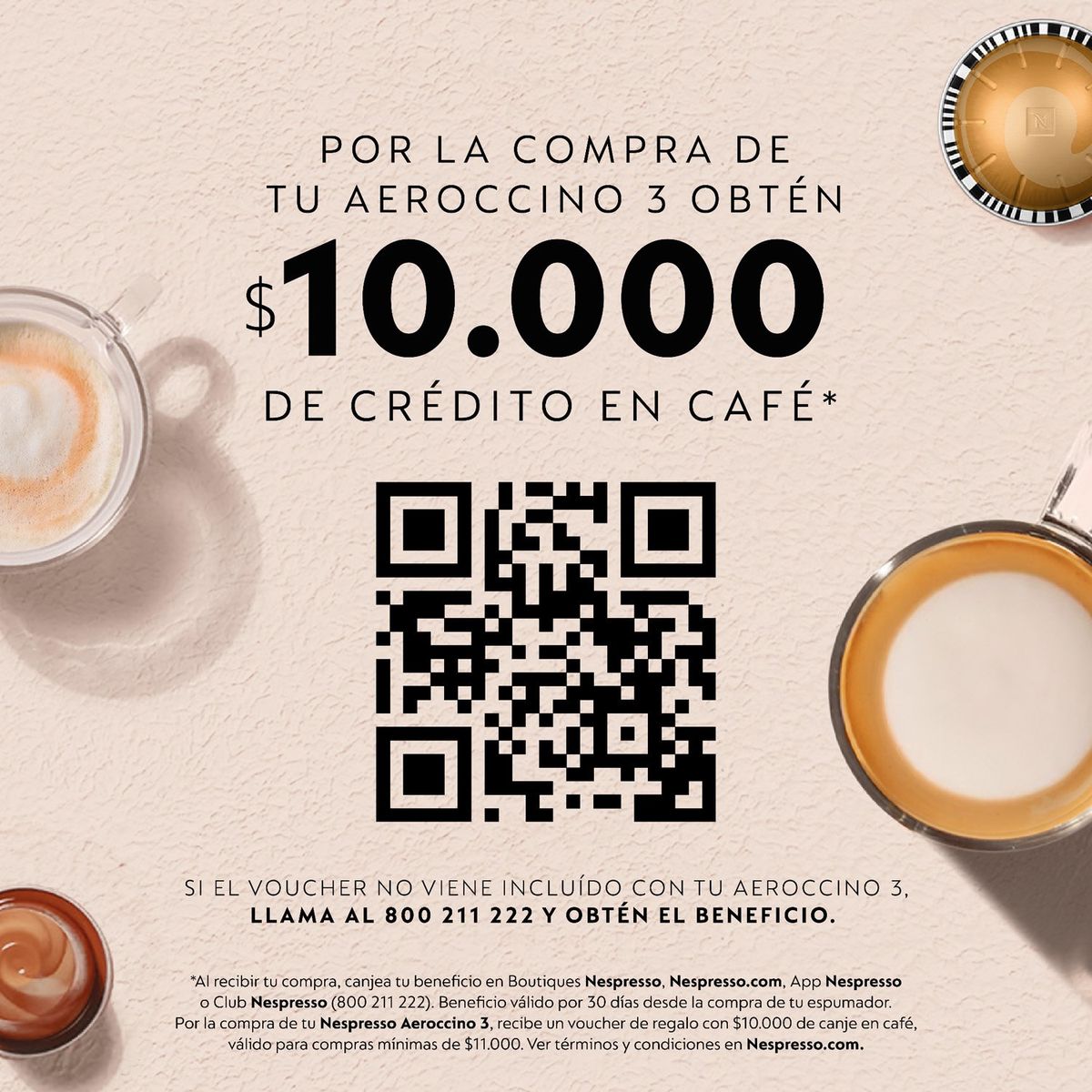 NESPRESSO - Espumador de Leche Aeroccino 3 Nespresso