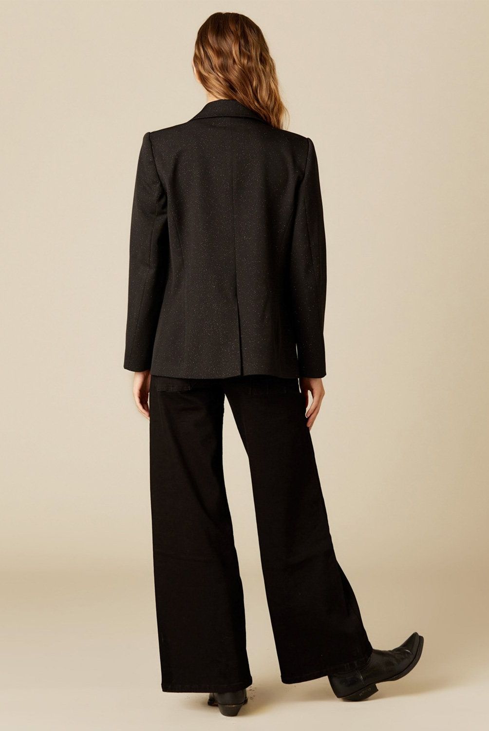 NICOLI - Blazer Negro Brillo Mujer Nicoli