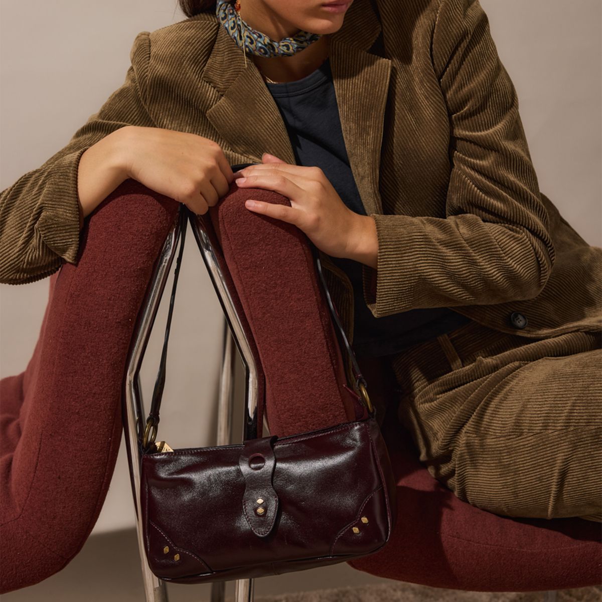 NICOLI - Blazer Cotelé Café Mujer Nicoli