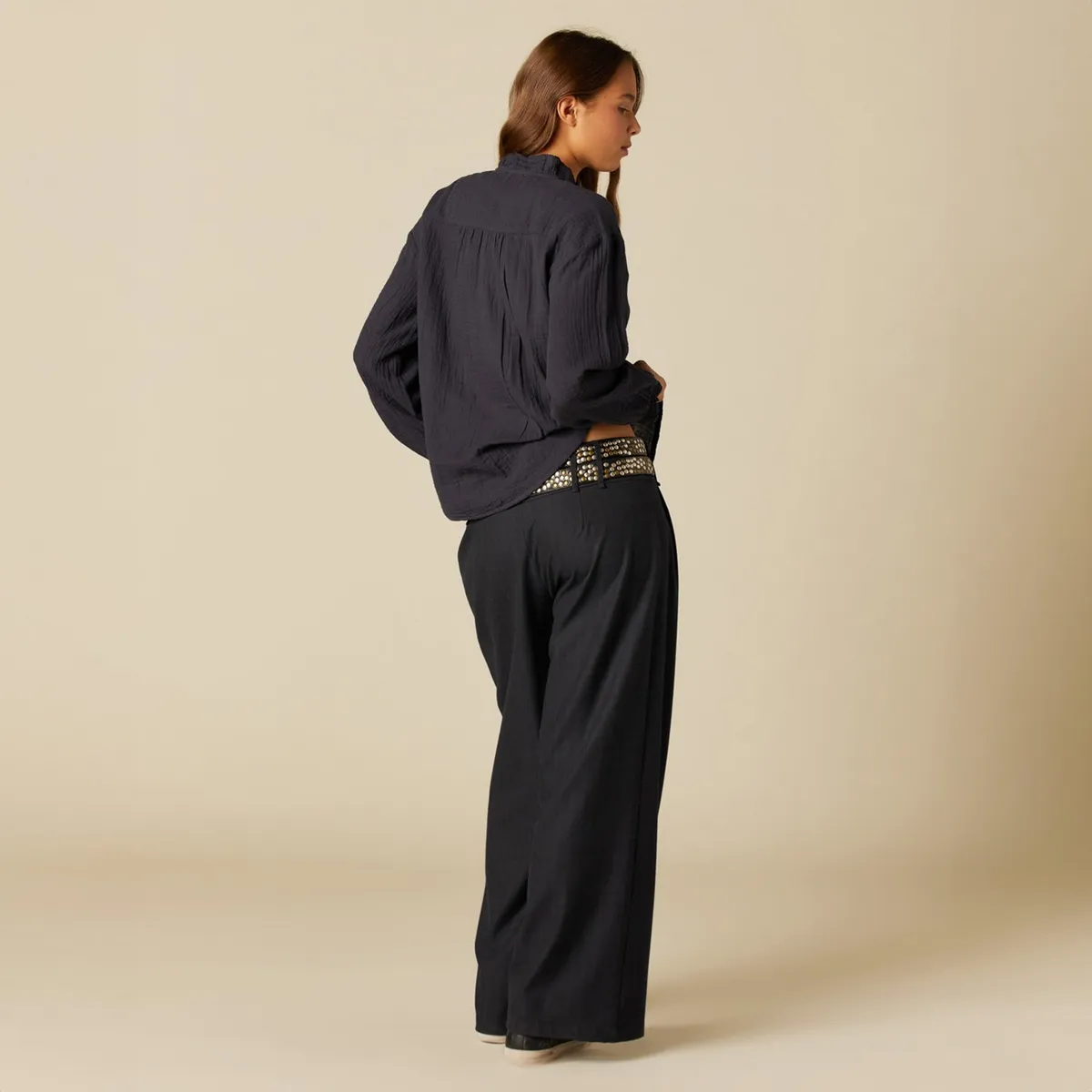 NICOLI - Blusa Perkins Azul Mujer Nicoli