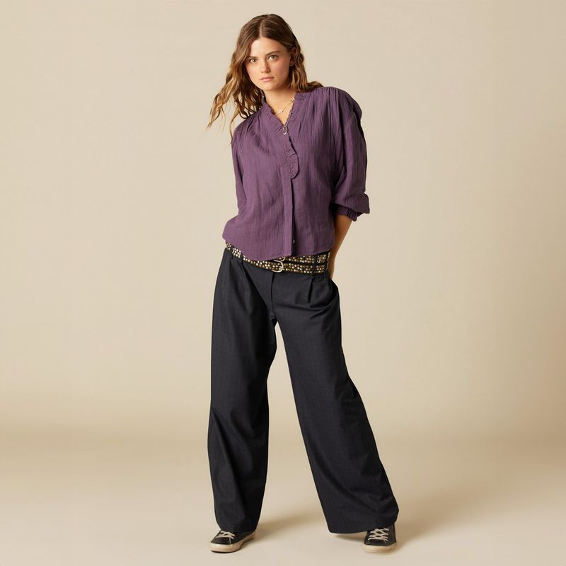 NICOLI - Blusa Perkins Moradodo Mujer Nicoli