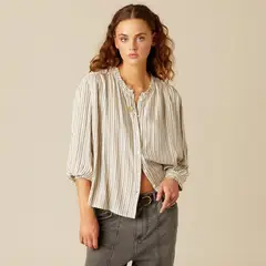 NICOLI - Blusa Raya Azul Mostaza Mujer