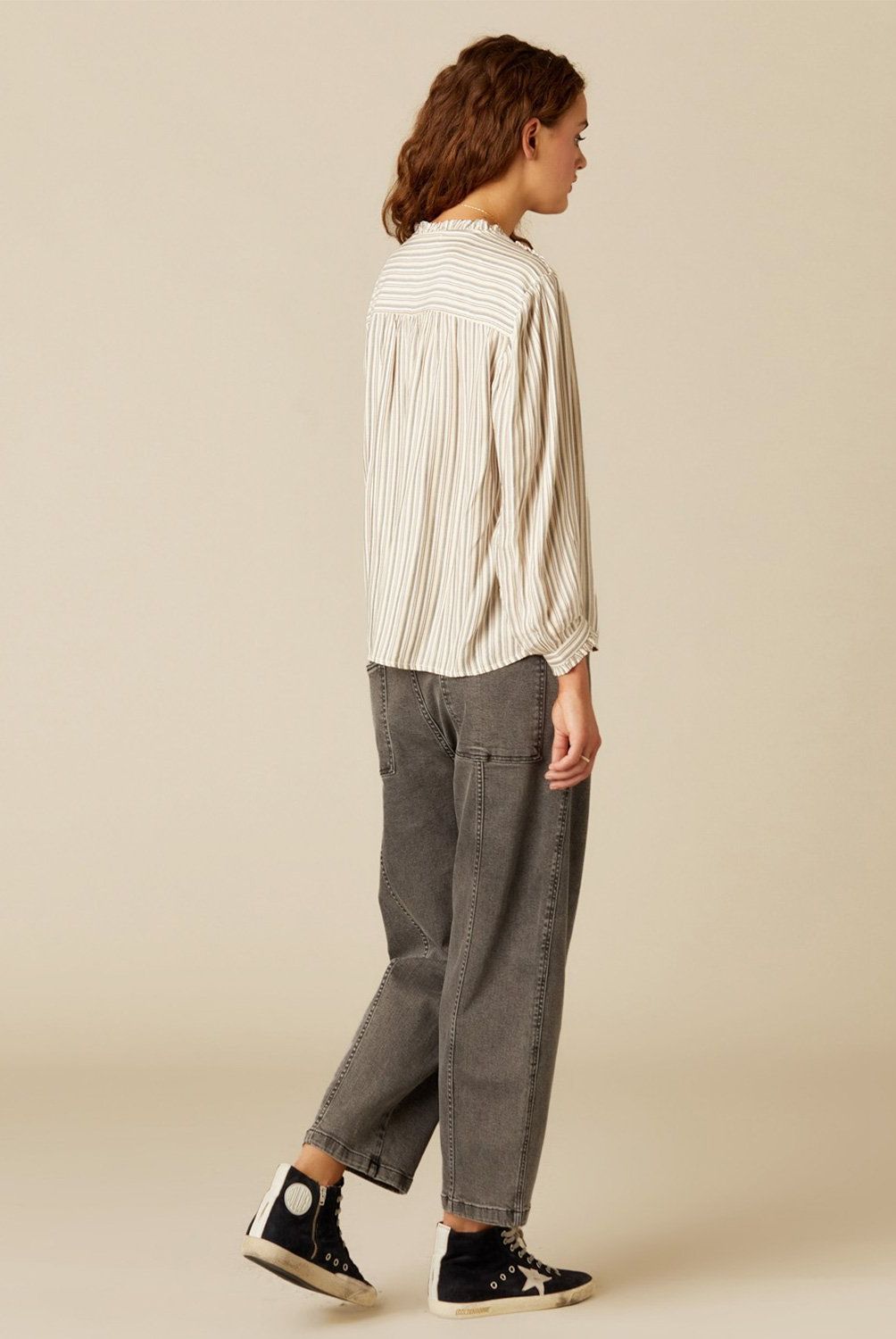 NICOLI - Blusa Raya Azul Mostaza Mujer Nicoli