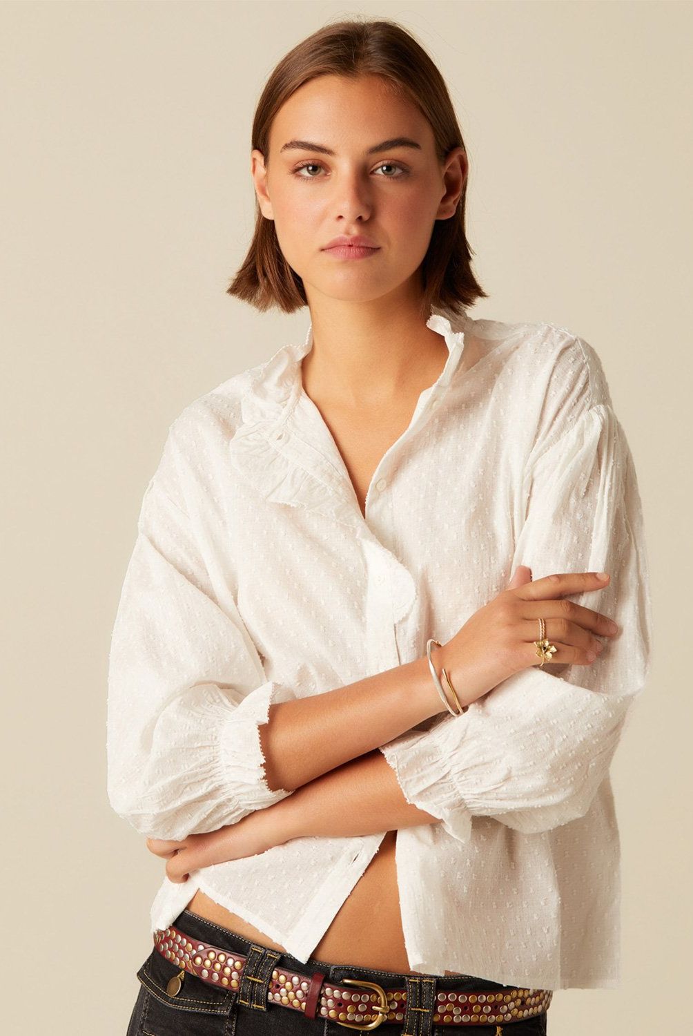 NICOLI - Blusa Cruda Dobi Mujer Nicoli