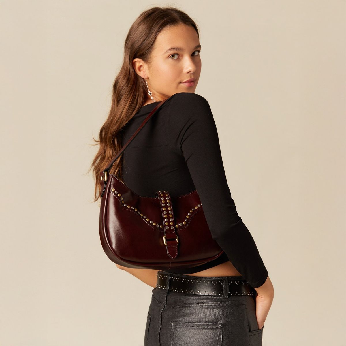 NICOLI - Polera Asimétrica Negra Mujer Nicoli