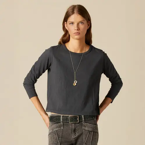 NICOLI - Polera Manga Larga Antracita Mujer