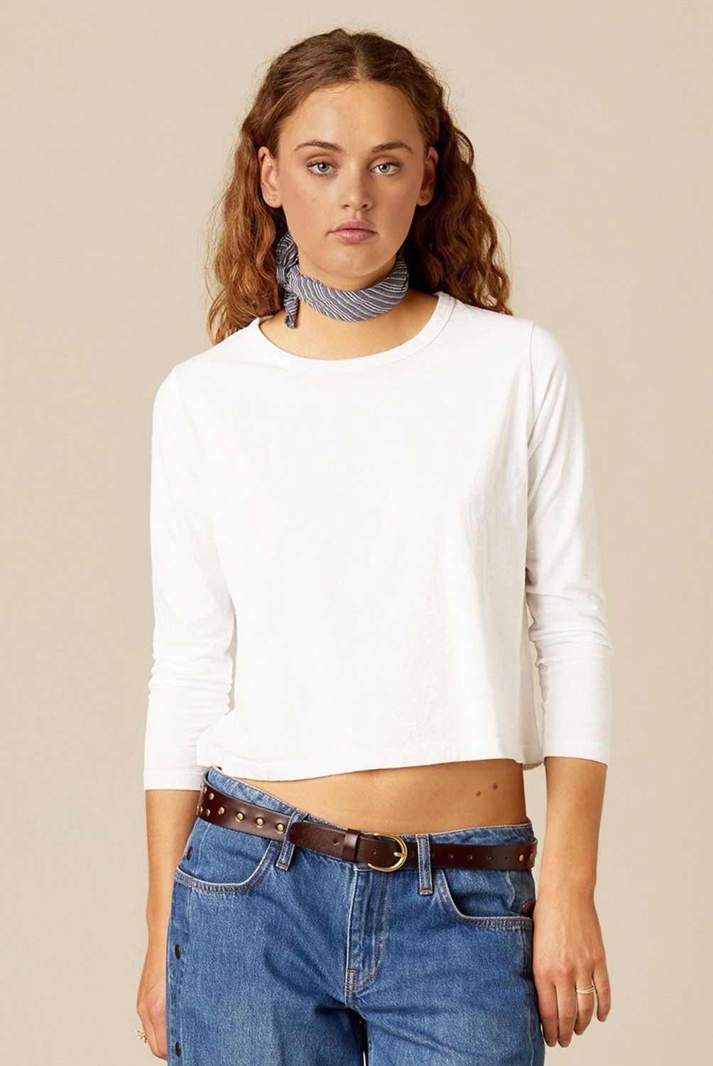 NICOLI - Polera Manga Larga Blanca Mujer Nicoli