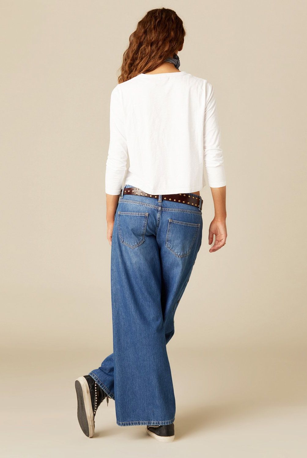 NICOLI - Polera Manga Larga Blanca Mujer Nicoli