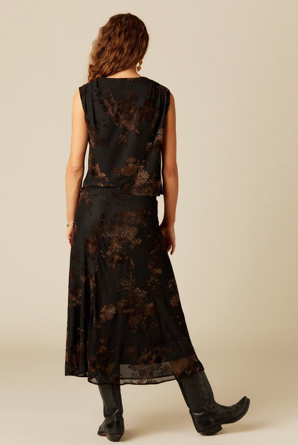 NICOLI - Falda Flor Tulle Negro Mujer Nicoli