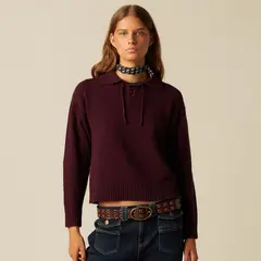 NICOLI - Sweater Punto Lazo Morado Mujer
