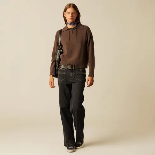 NICOLI - Sweater Punto Lazo Café Mujer