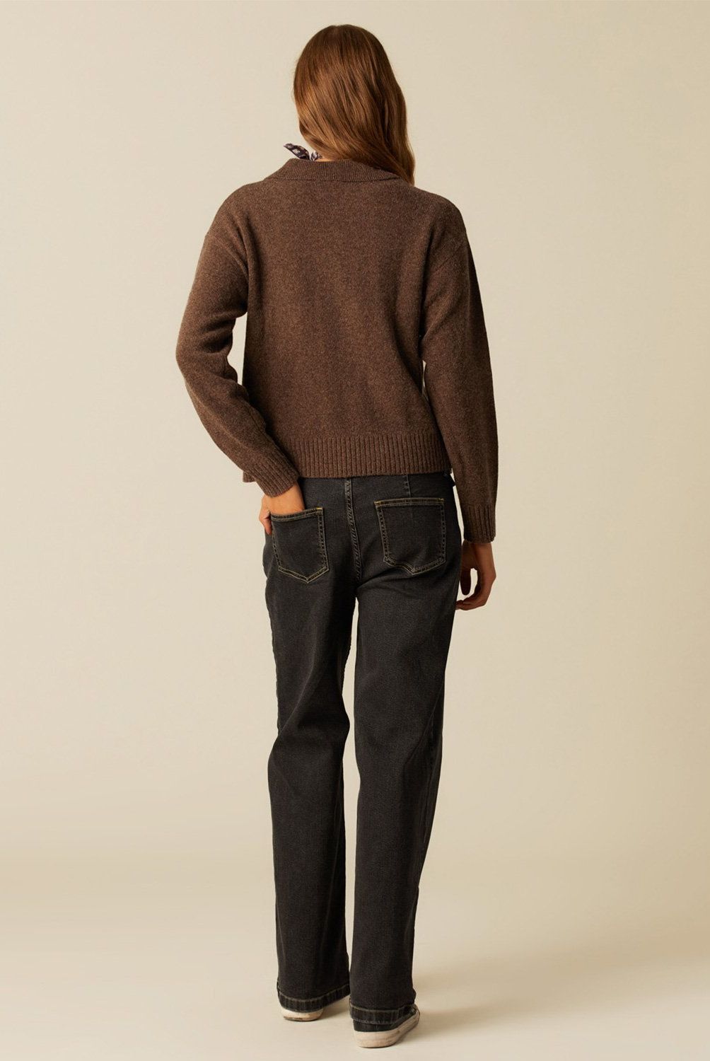 NICOLI - Sweater Punto Lazo Café Mujer Nicoli