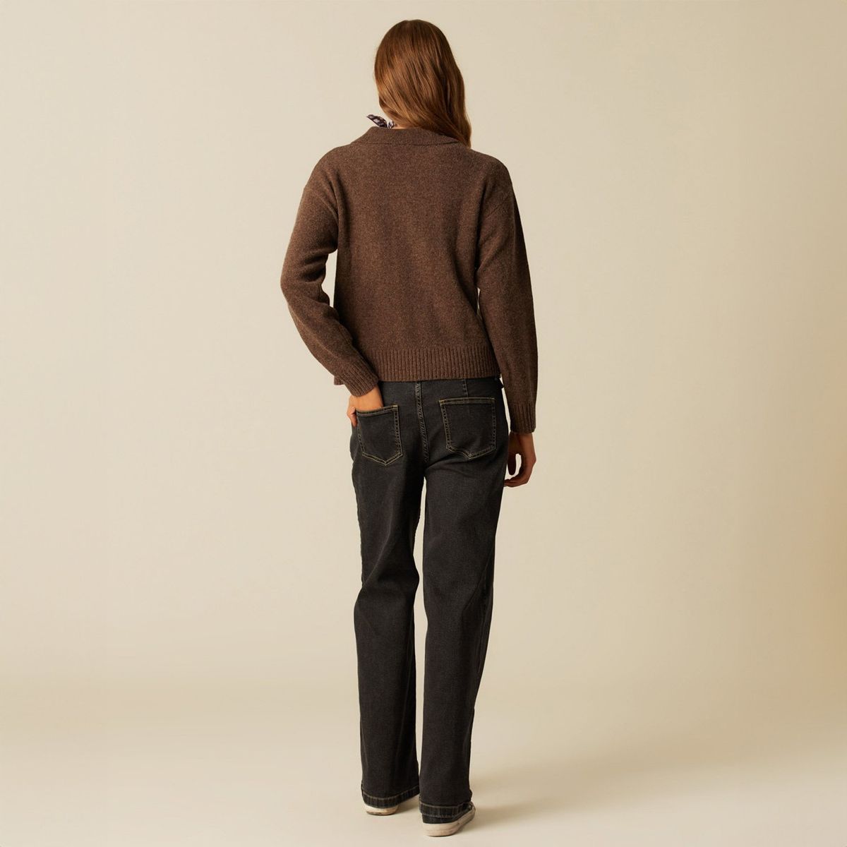 NICOLI - Sweater Punto Lazo Café Mujer Nicoli