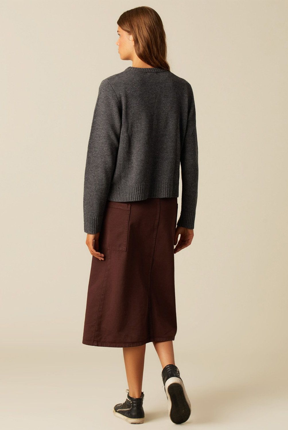 NICOLI - Sweater Aberturas Laterales Antracita Mujer Nicoli