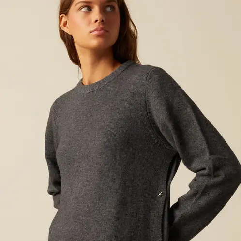 NICOLI - Sweater Aberturas Laterales Antracita Mujer