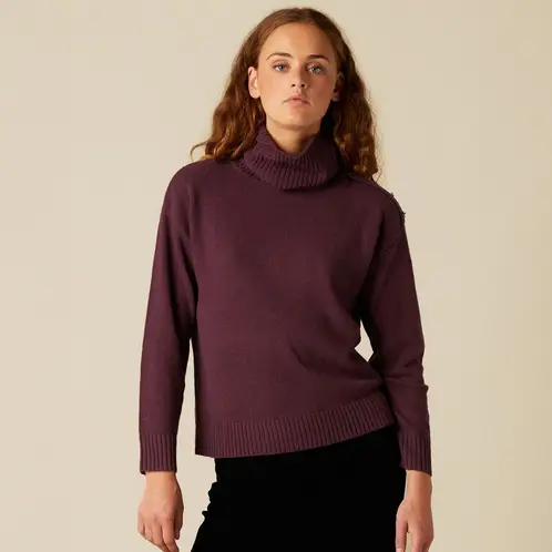 NICOLI - Sweater Morado Botones Estrellas Mujer