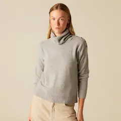 NICOLI - Sweater Gris Botones Estrellas Mujer