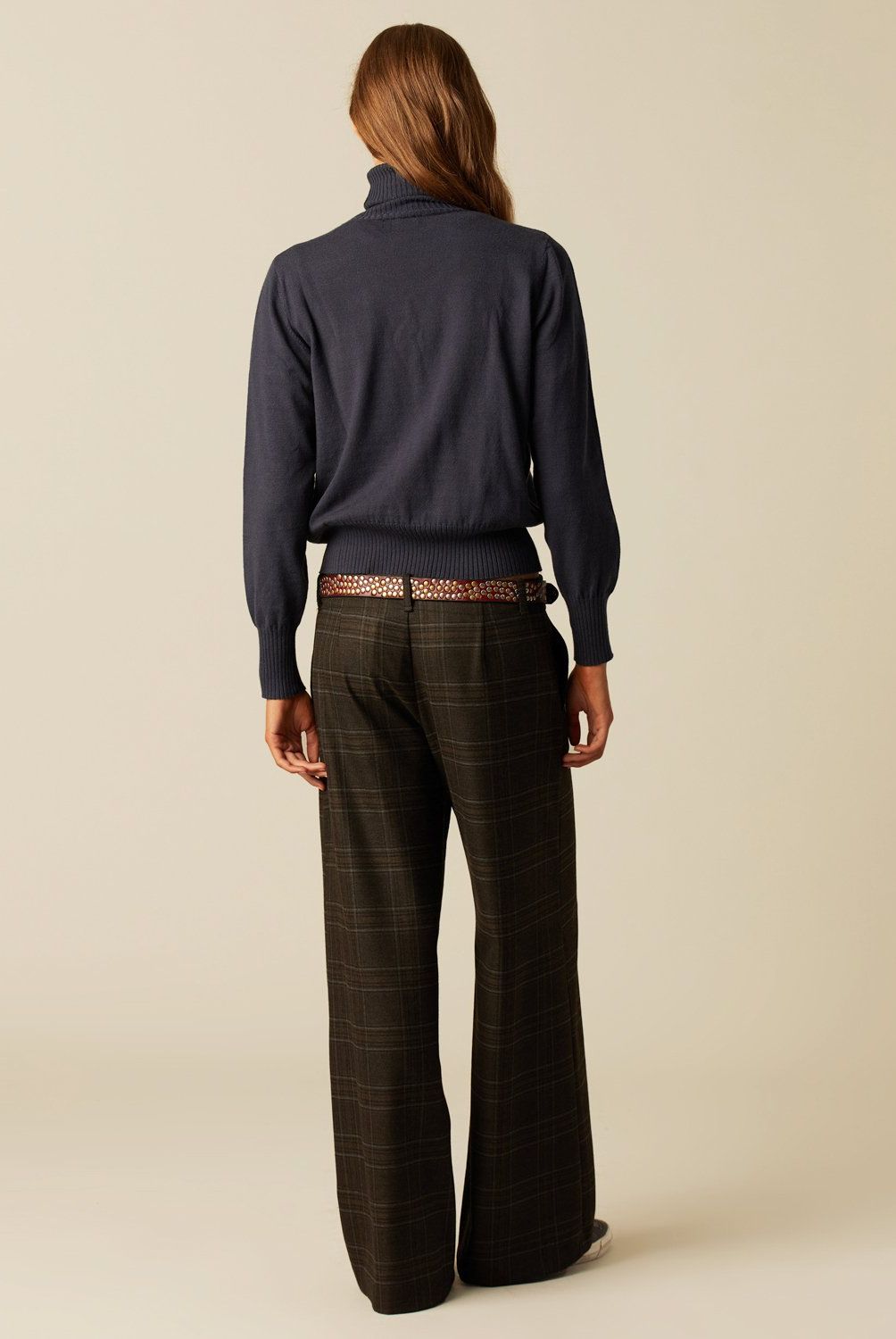 NICOLI - Sweater Cuello Vuelto Punto Azul Mujer Nicoli