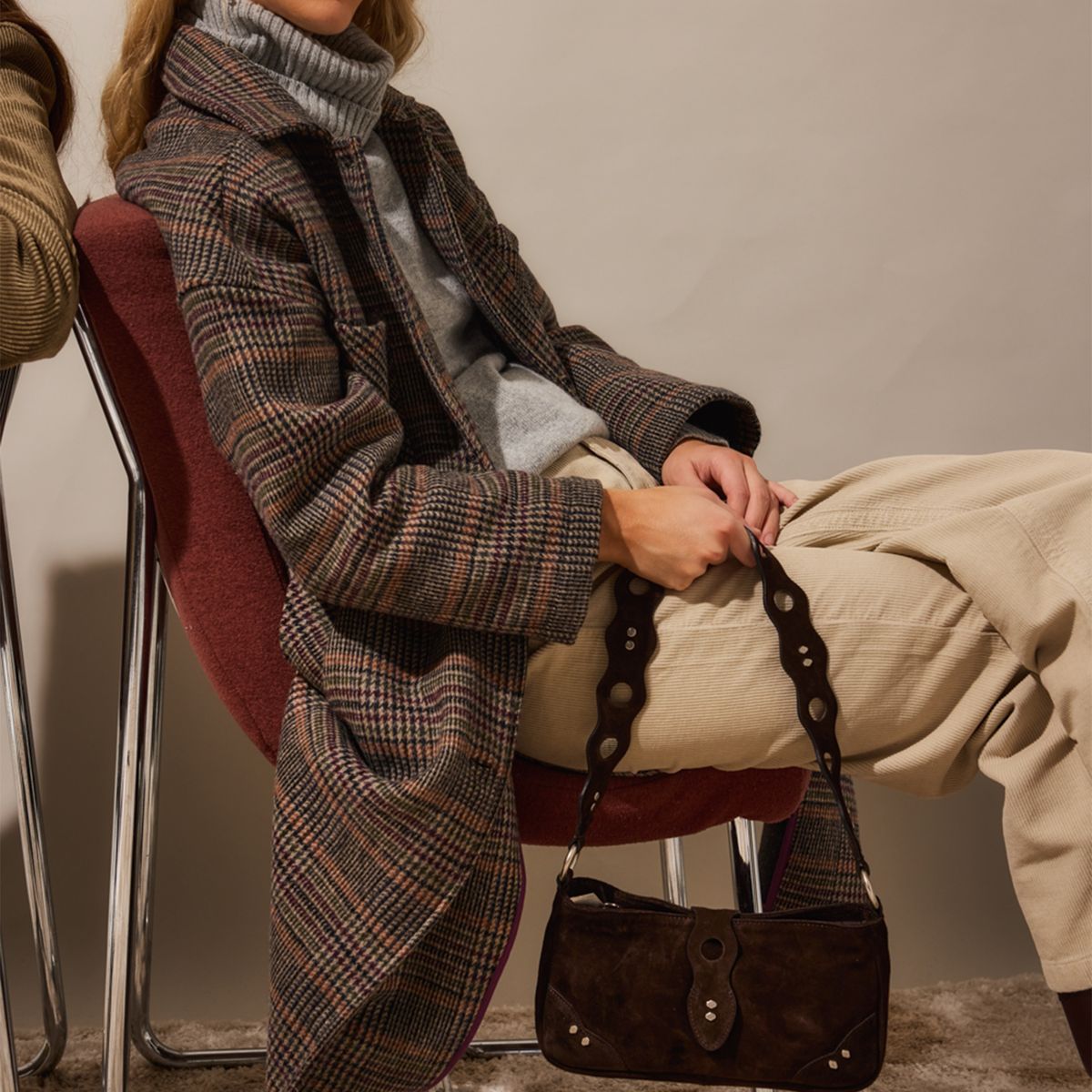 NICOLI - Abrigo Cuadros Multicolor Mujer Nicoli