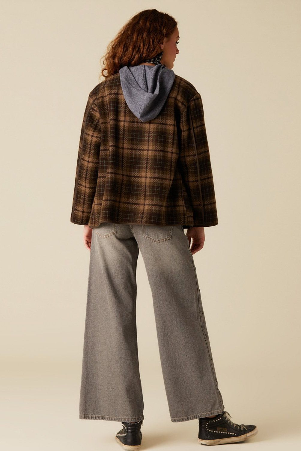 NICOLI - Chaquetón Cuadros Mujer Nicoli