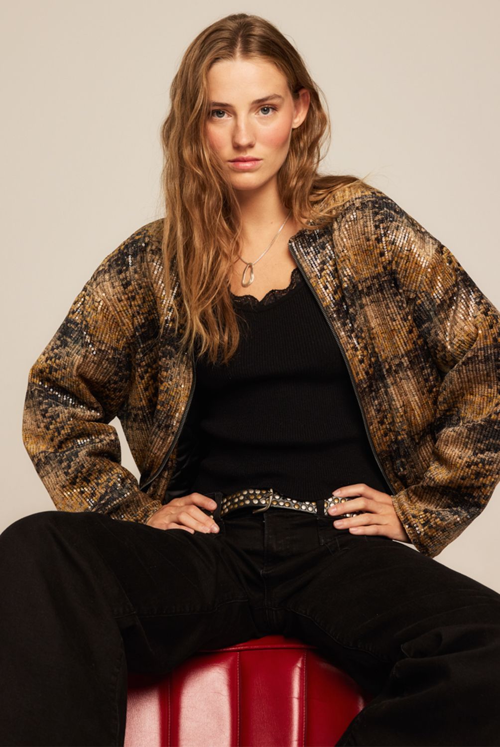 NICOLI - Bomber Lentejuelas Mujer Nicoli
