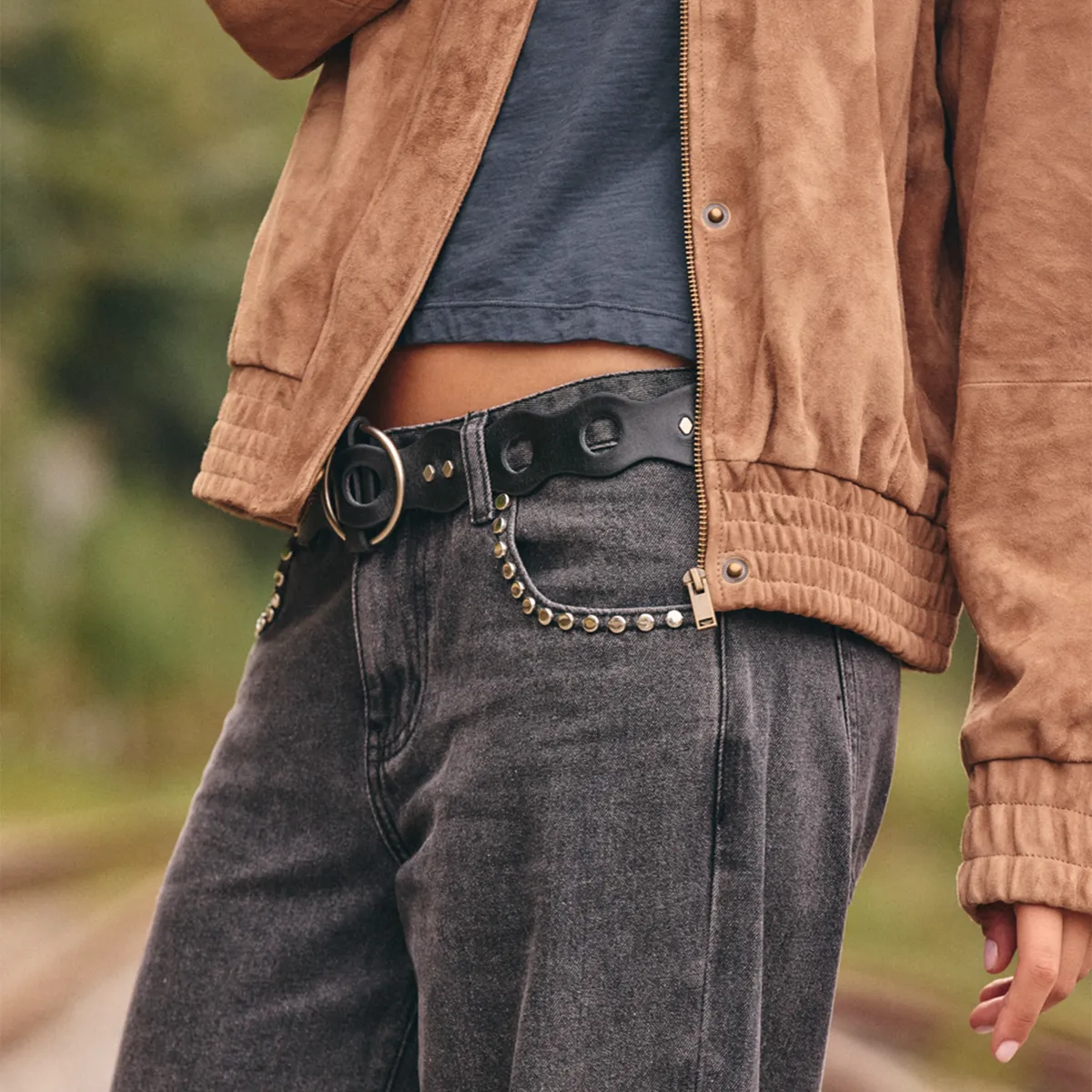 NICOLI - Bomber Gamuza Mujer Nicoli