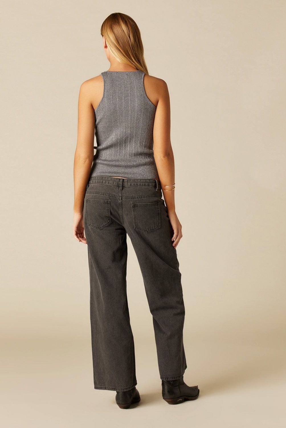 NICOLI - Top Canalé Plateado Mujer Nicoli