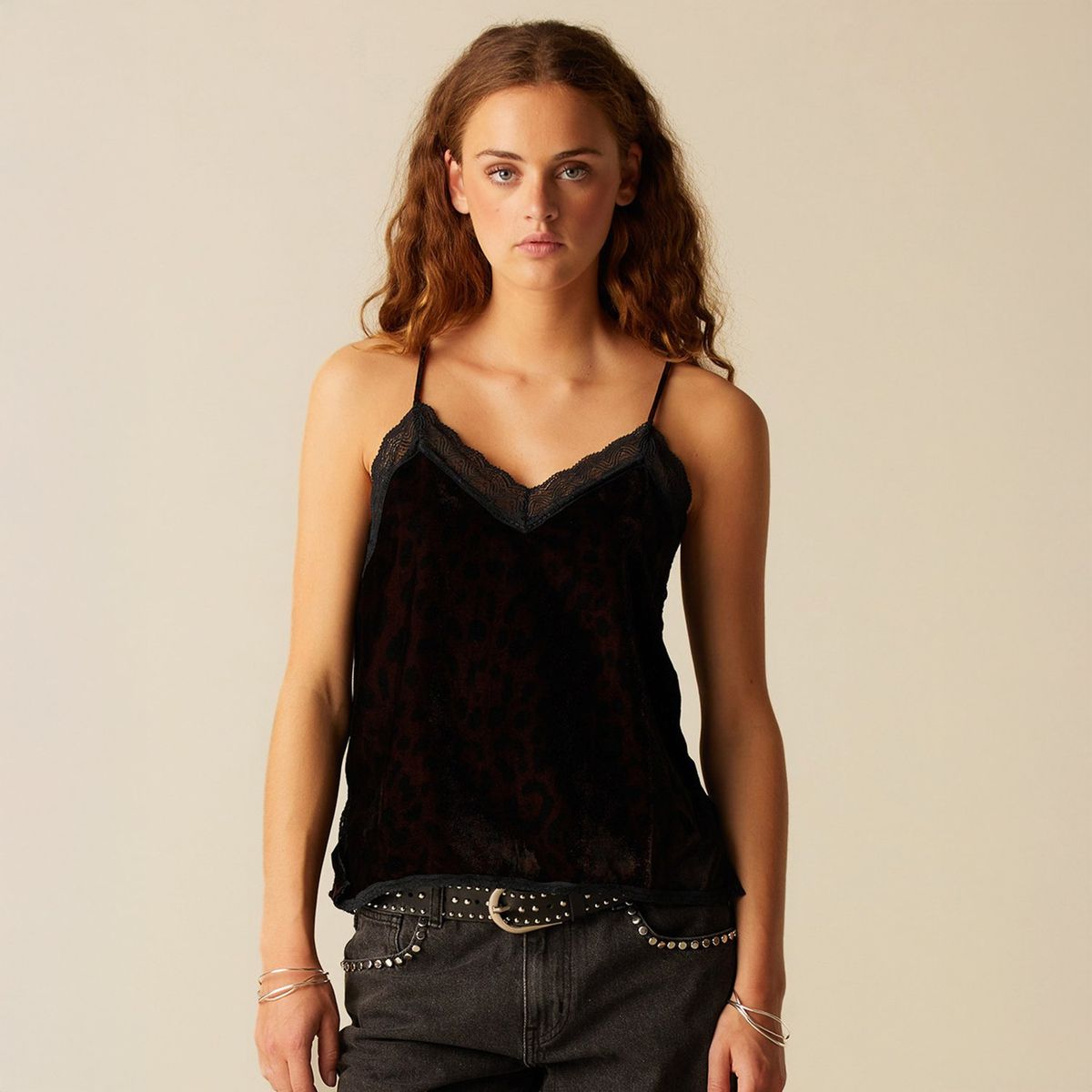 NICOLI - Top Lencero Animal Print Mujer Nicoli