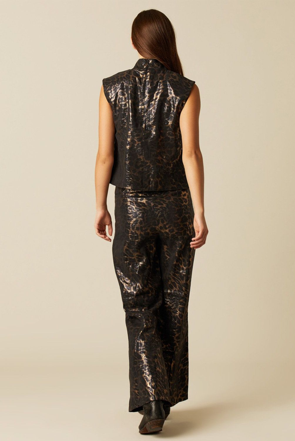 NICOLI - Top Animal Print Brillo Mujer Nicoli